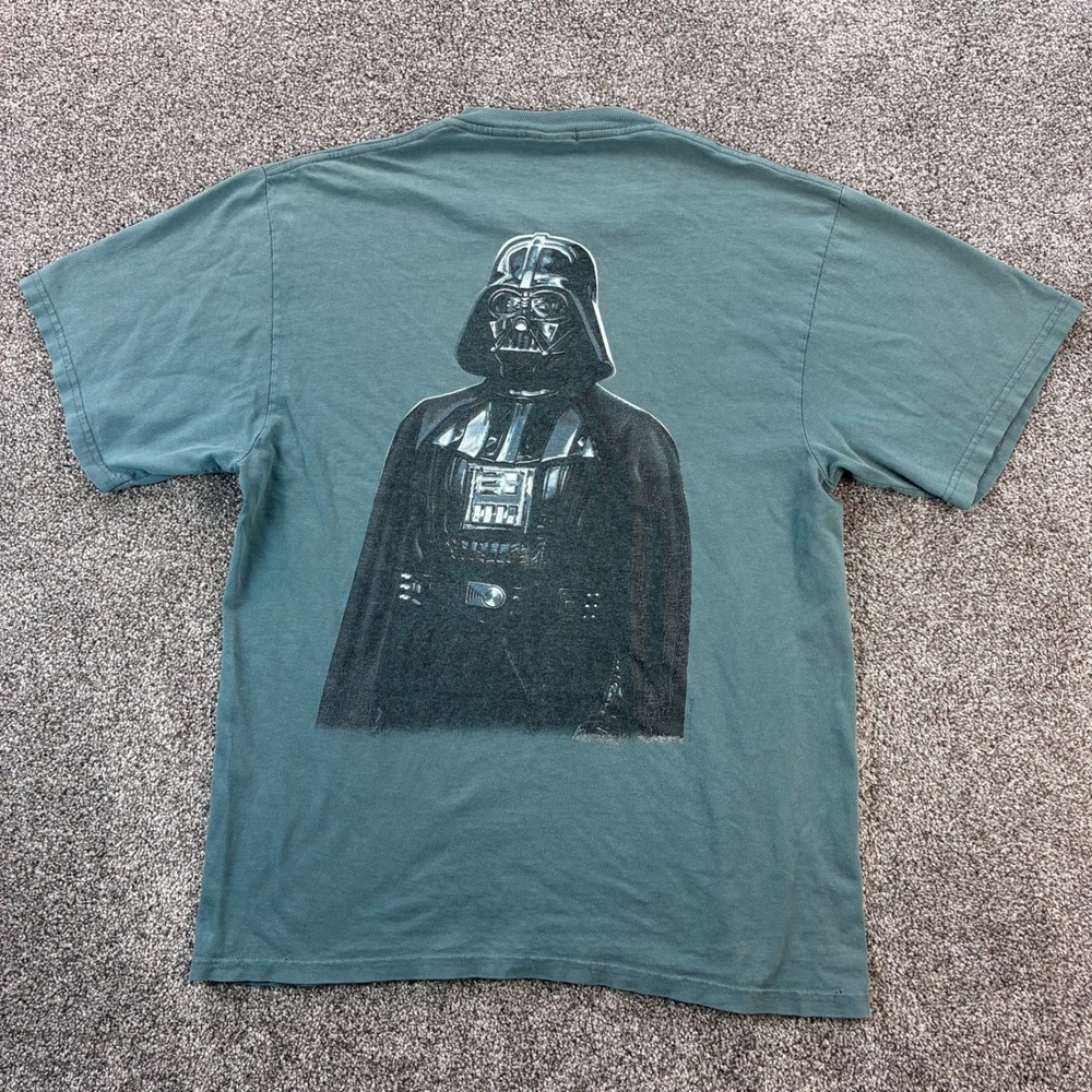 Vintage Star Wars Shirt Mens Large Green Darth Vader Imperialwear Skywalker